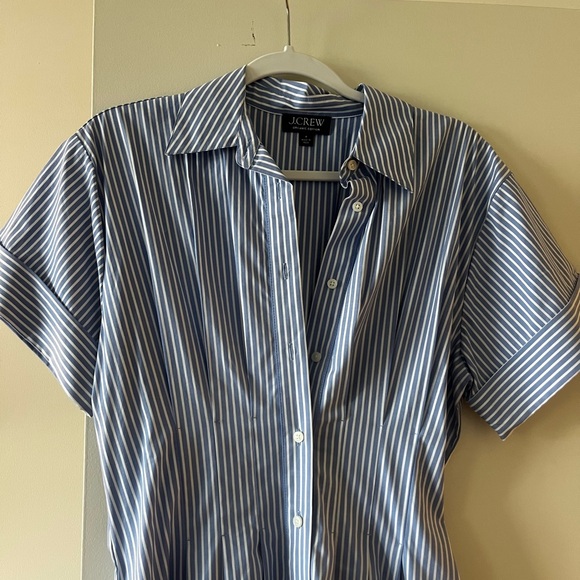J.Crew Blue Striped Shirt Dress - Picture 2 of 2
